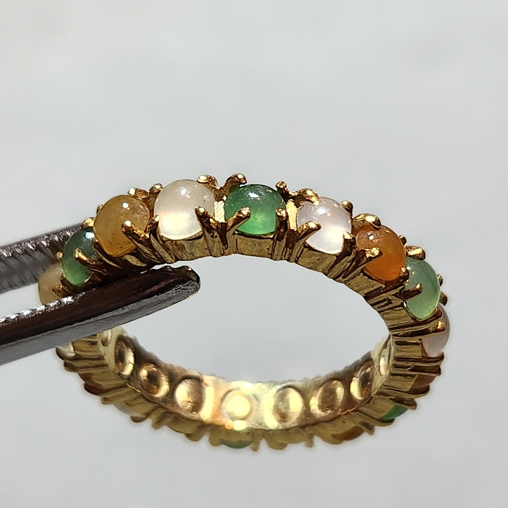 Elegant Gold Multi-Color Gemstone Ring